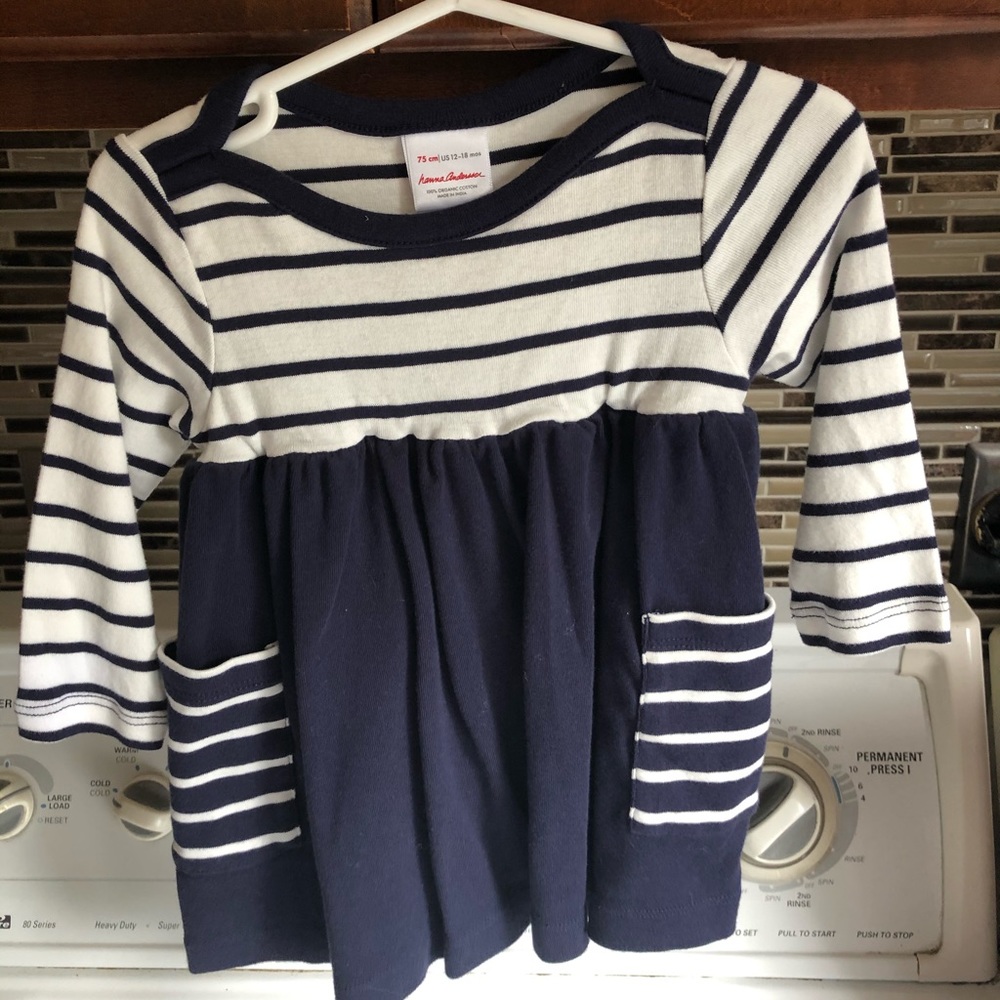 Blue and white dress